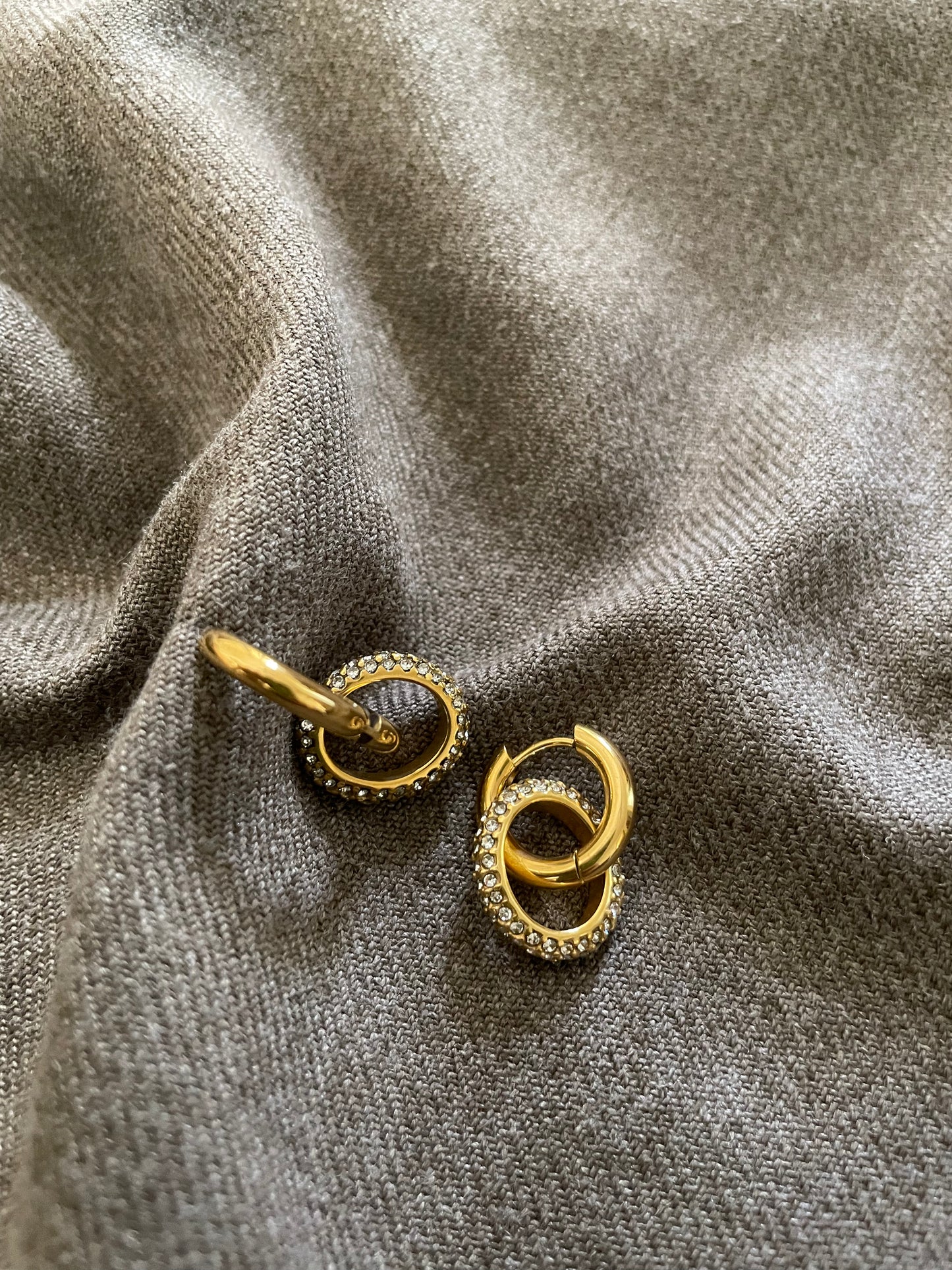 Stellar Interlock 2 in 1 Hoop earring