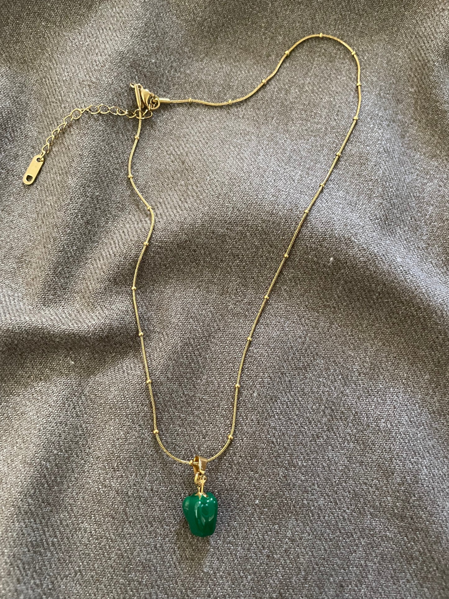 Green Capsicum Charm Necklace