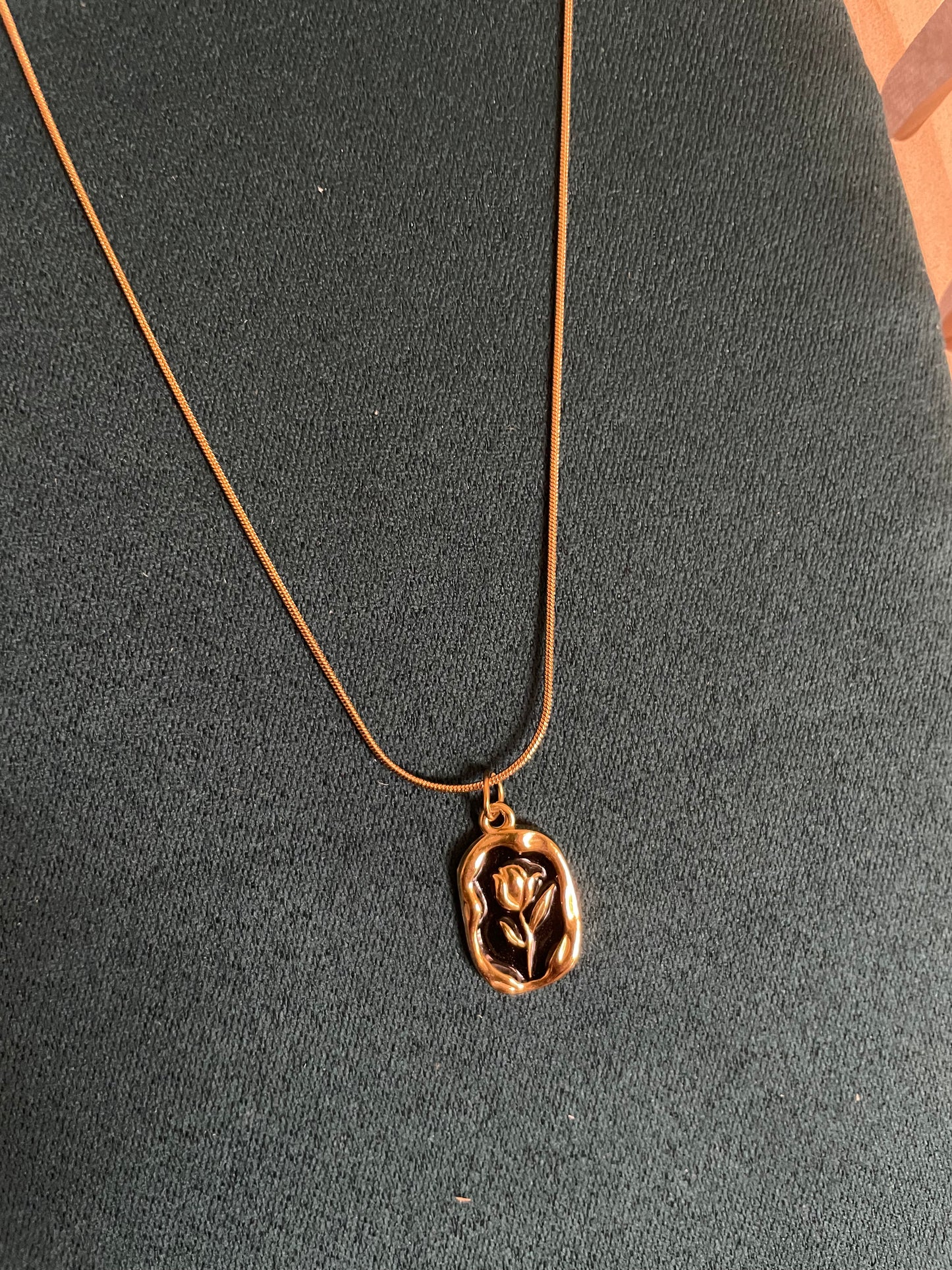 Noir Tulip Wax Seal Pendant Necklace