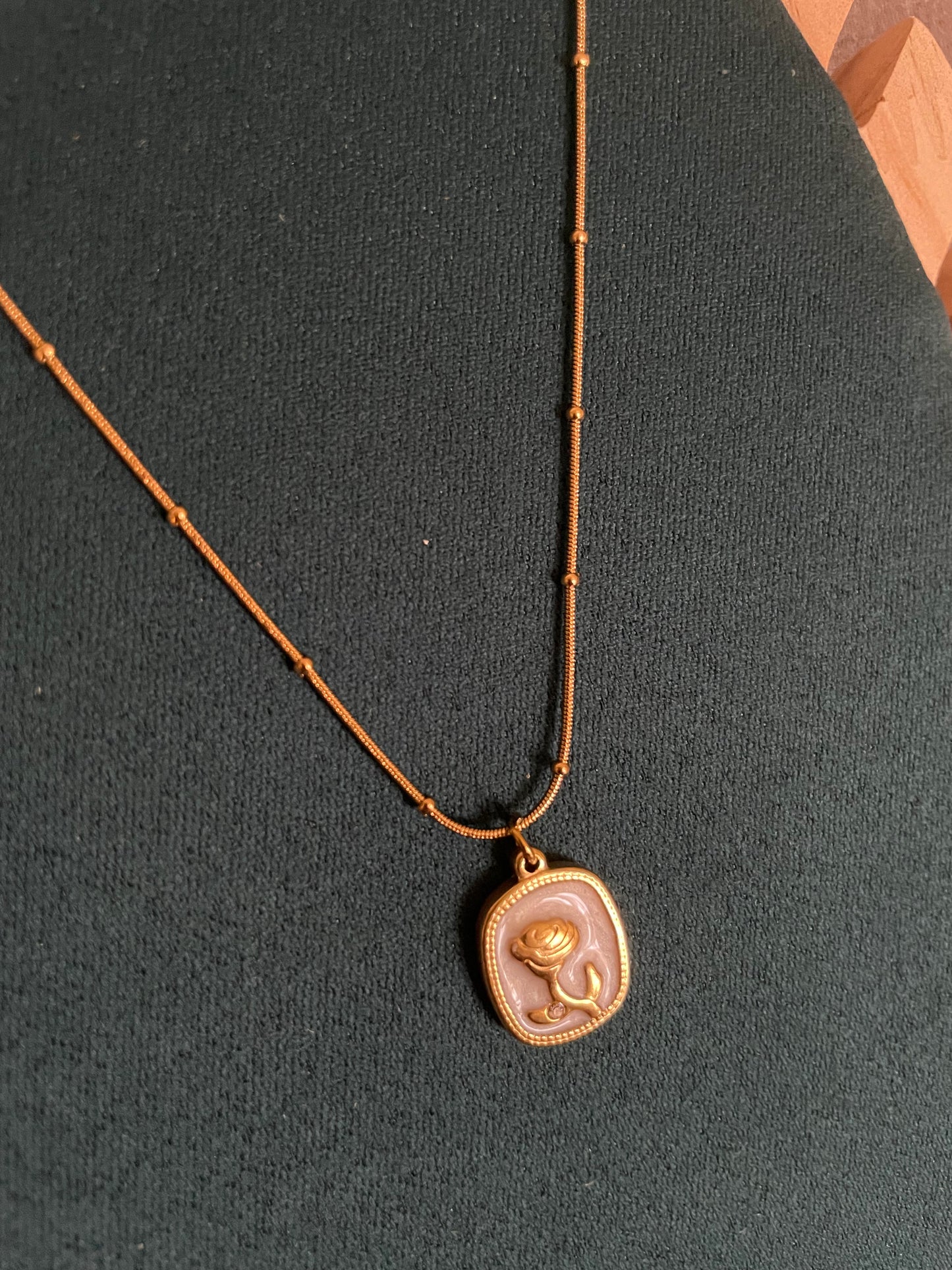 Golden Blossom Rose Necklace