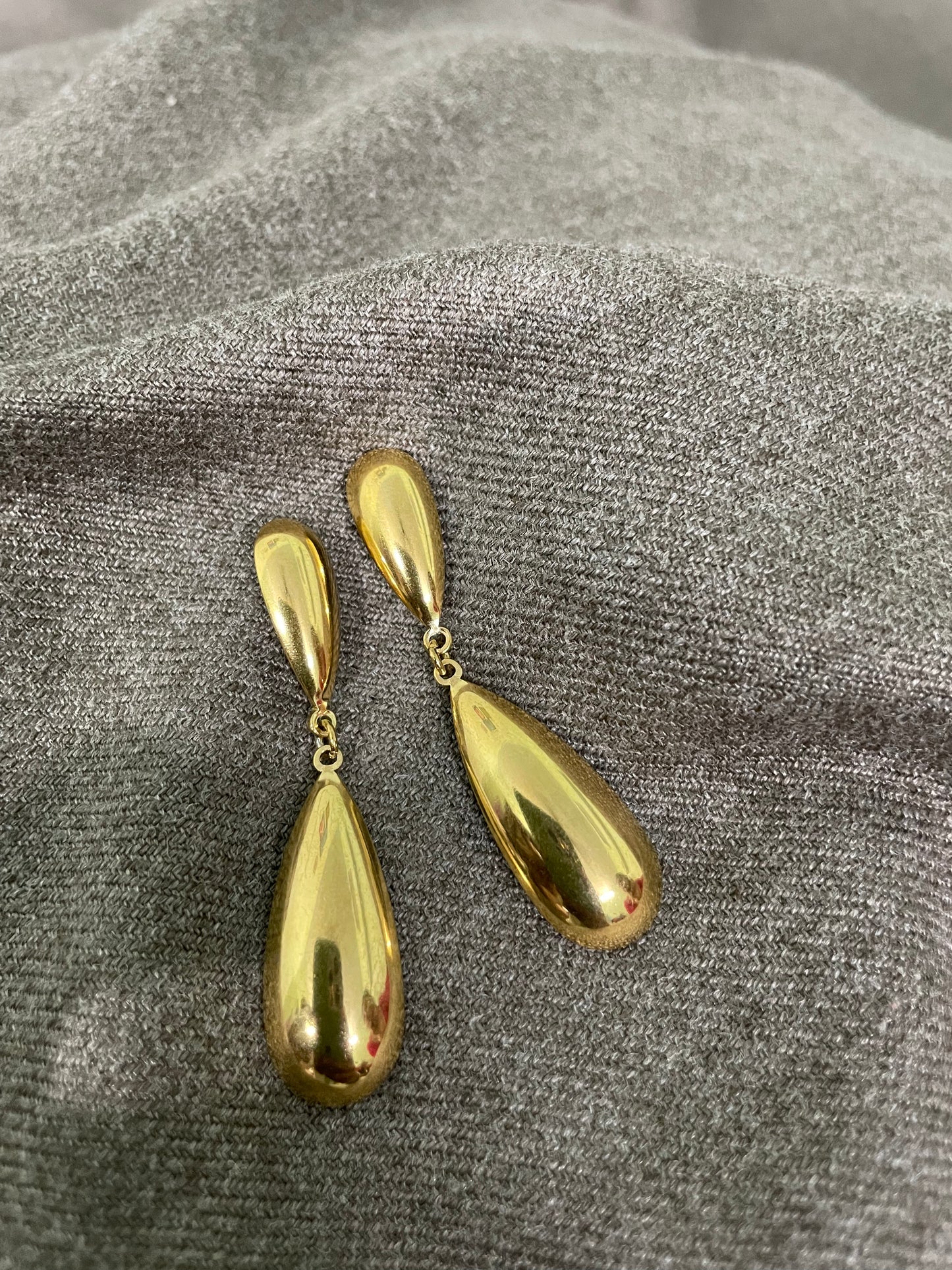 Golden Teardrop Statement Earrings