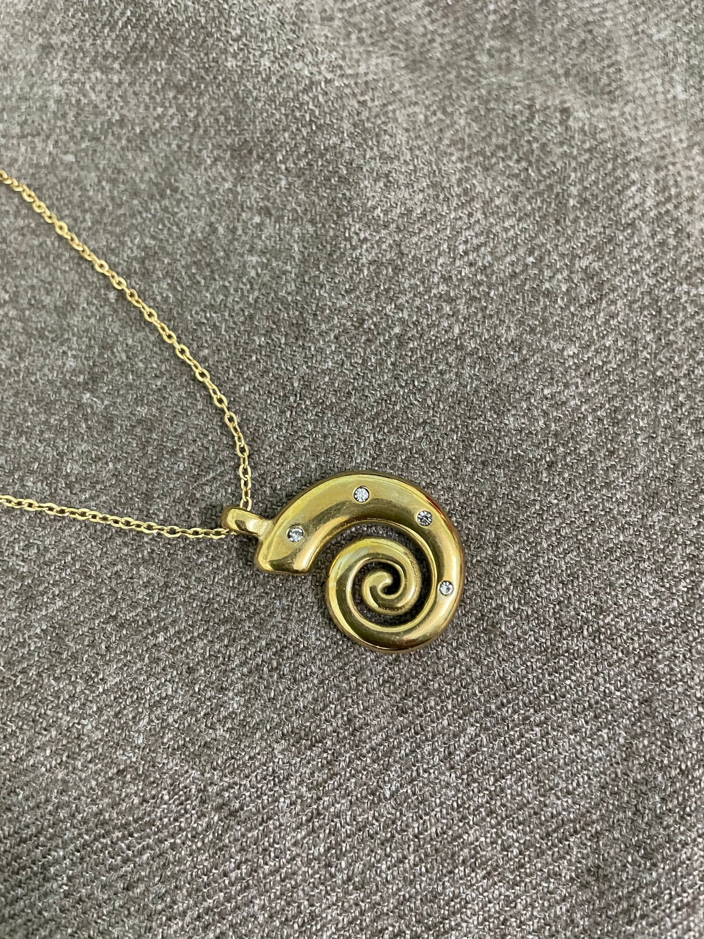 Spiral Diamond Accent Pendant Necklace