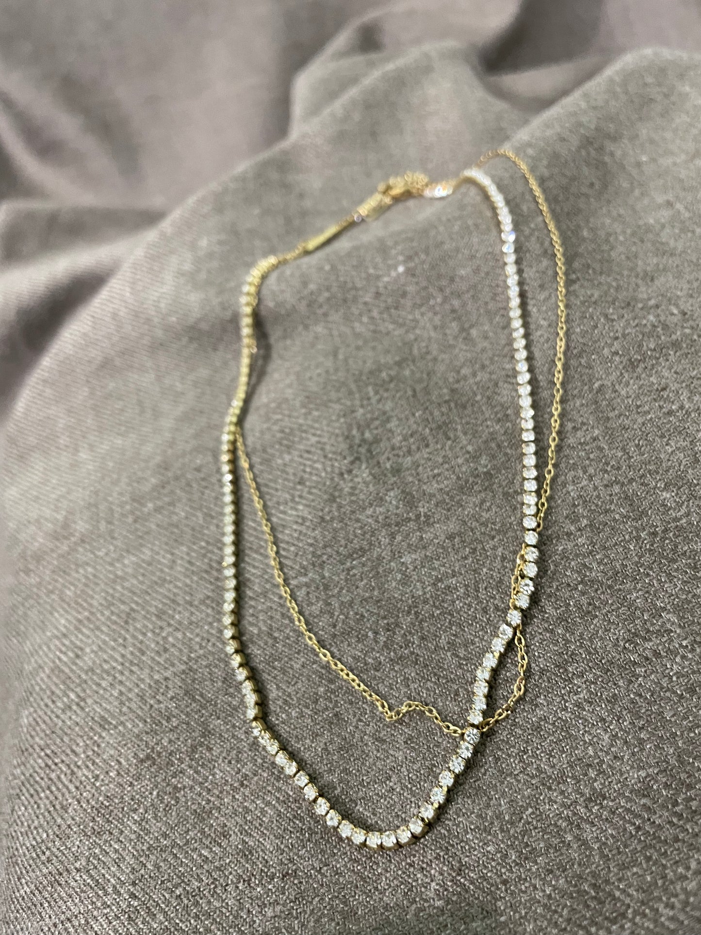 Starlit Duo Layered Tennis Necklace