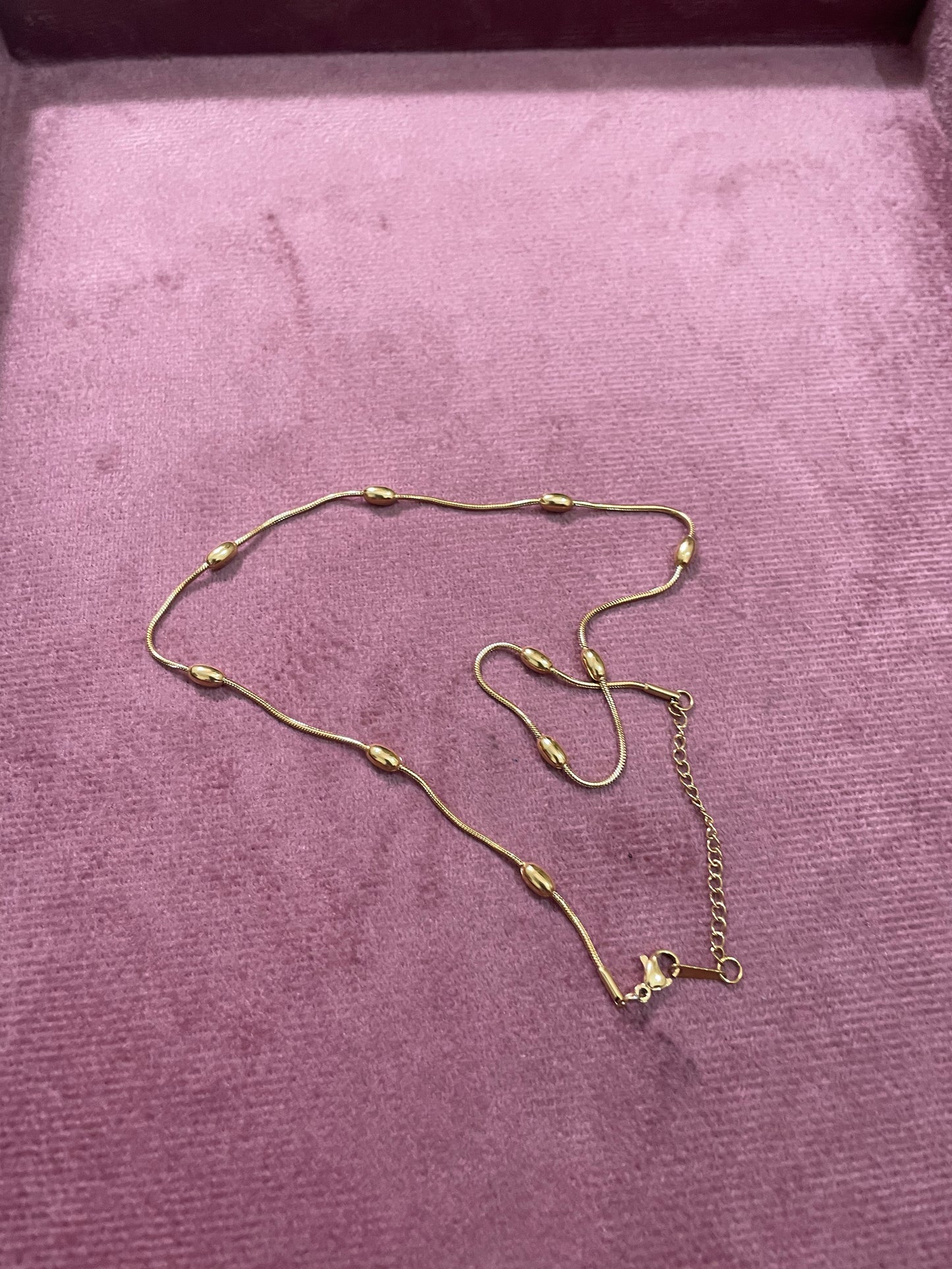 Ornate Gold Bead Station Chain