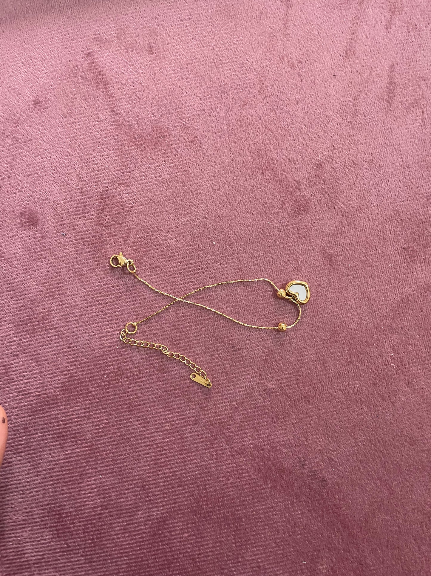 Invisible Chain Heart Bead Bracelet