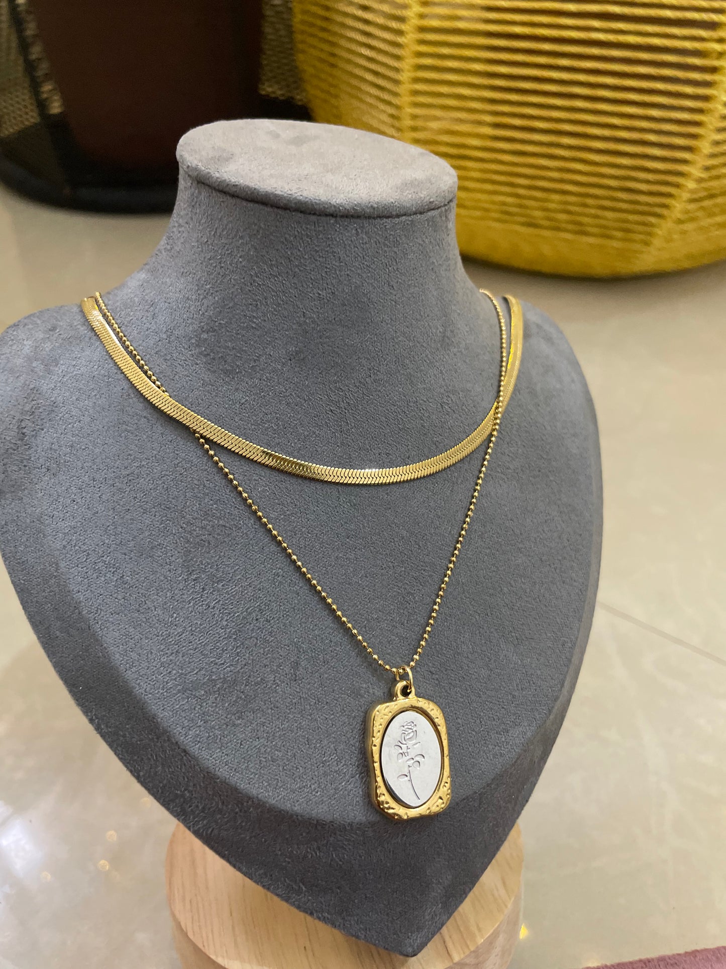 Victorian Rose Medallion Layered Necklace