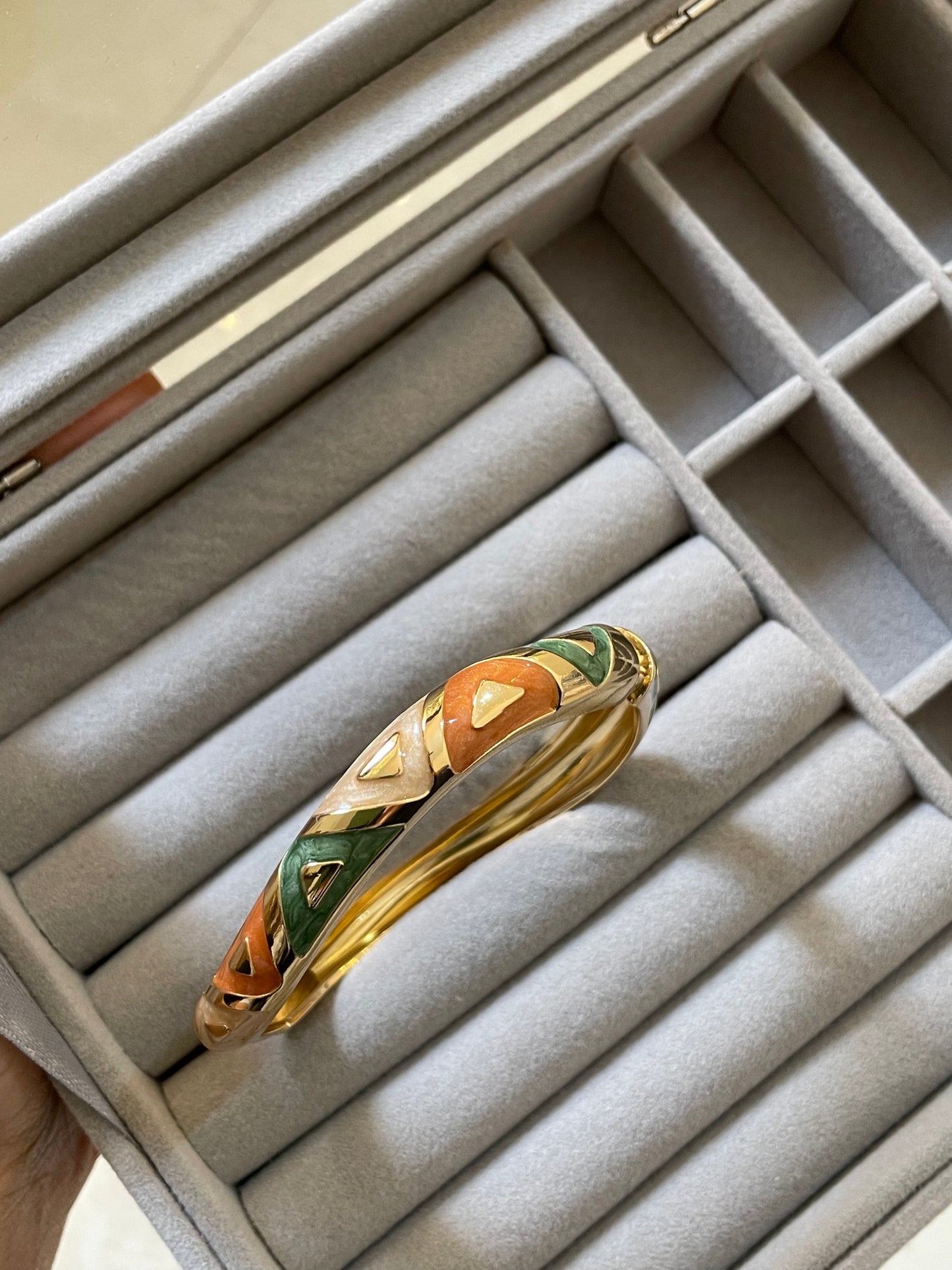Sage Terra Enamel Bangle