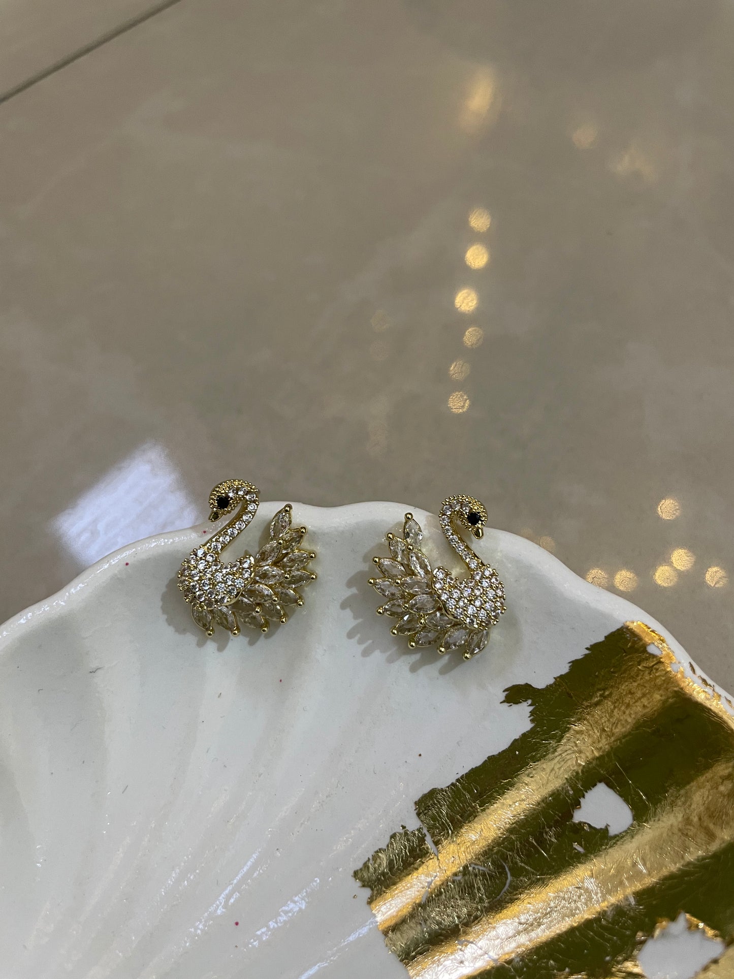 Celestial Swan Statement Studs