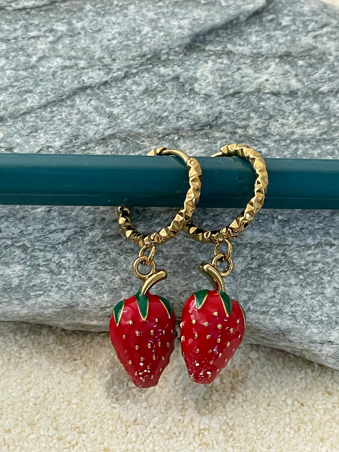 Strawberry Charm Huggies