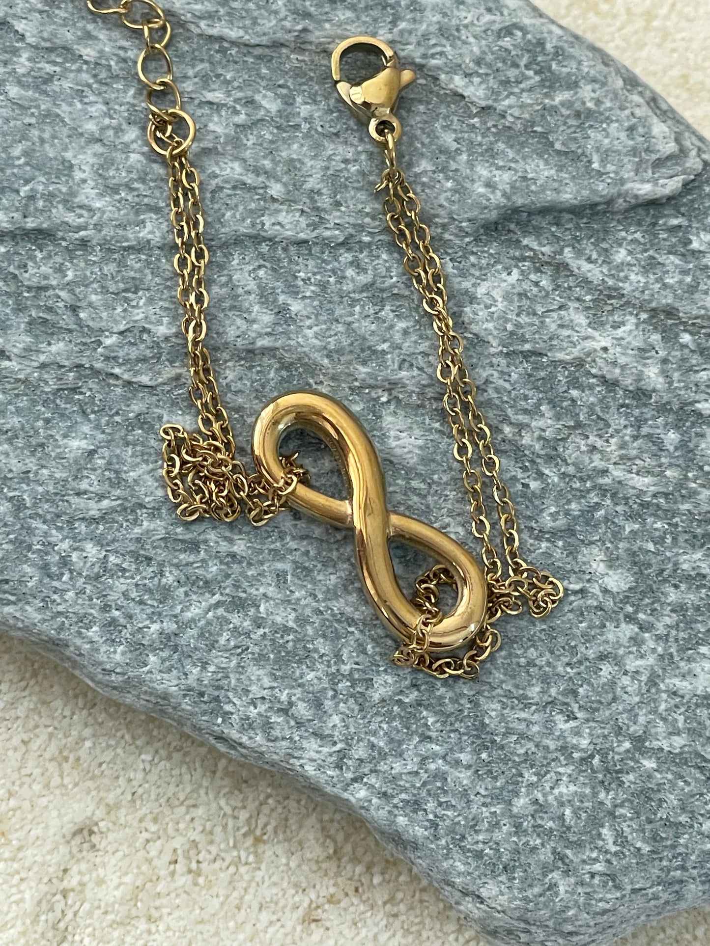 Infinity Symbol Double-Chain Bracelet.