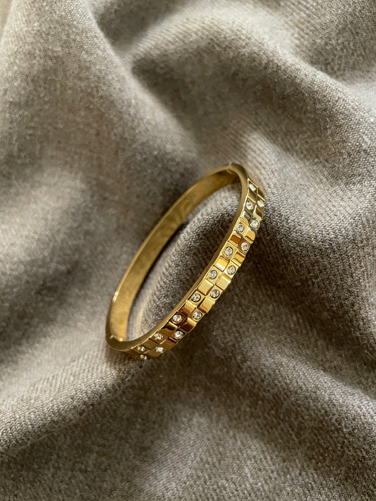 Radiant Cubic Gold Bangle