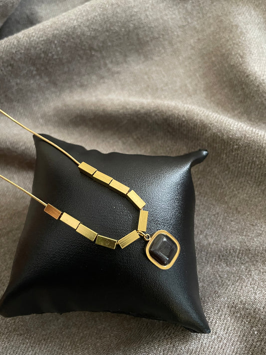 Black onyx stone necklace