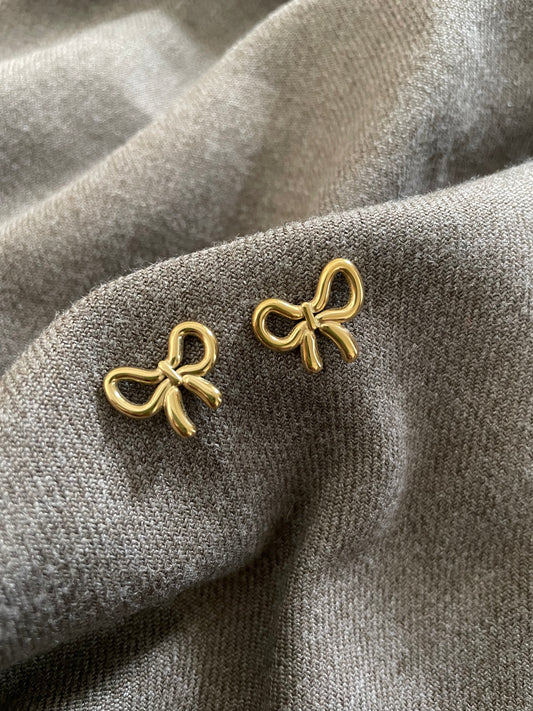 Gold Bow Studs