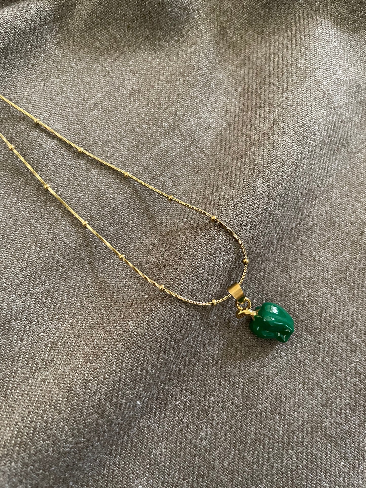 Green Capsicum Charm Necklace