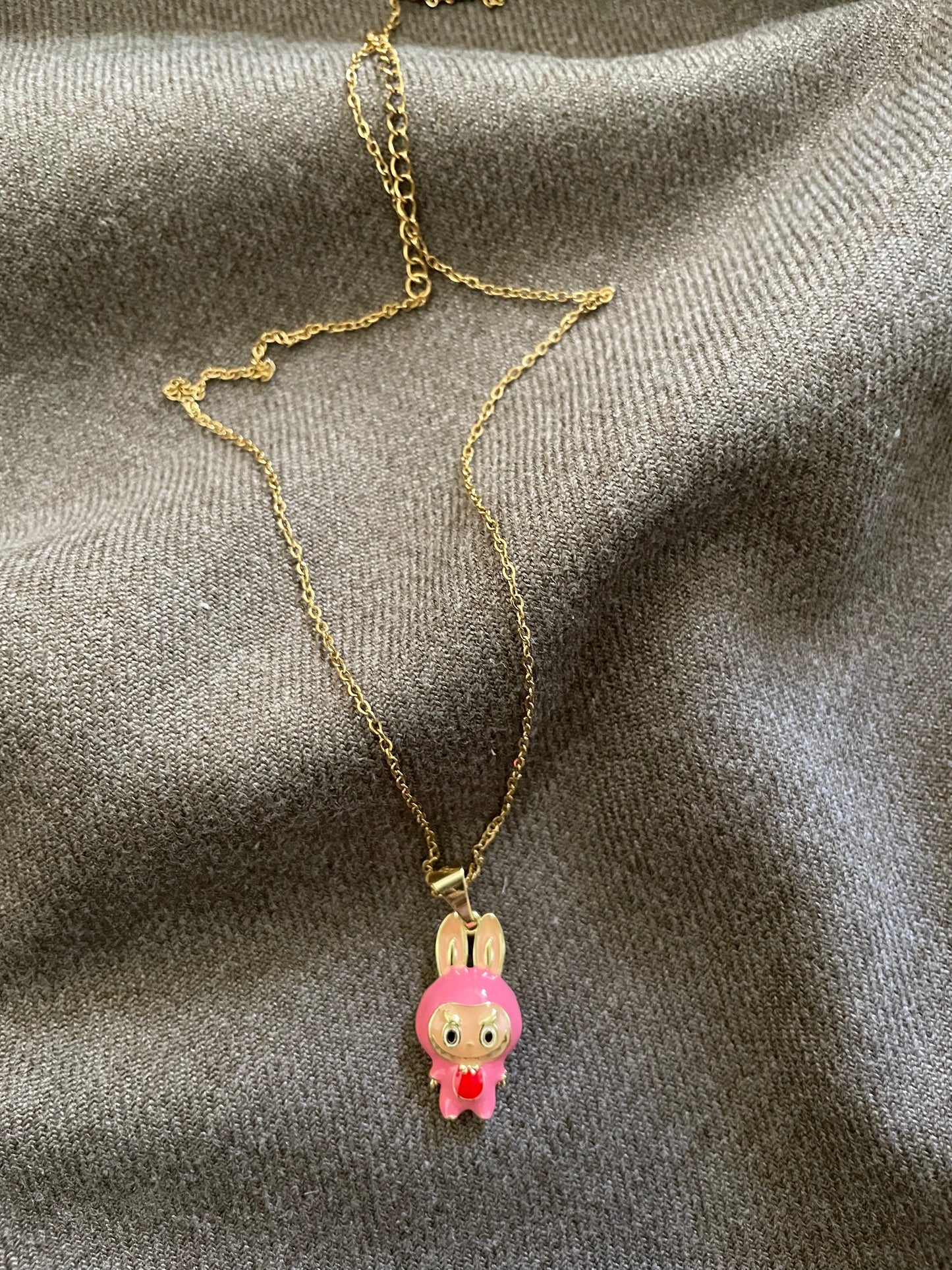 Labubu charm pendant necklace