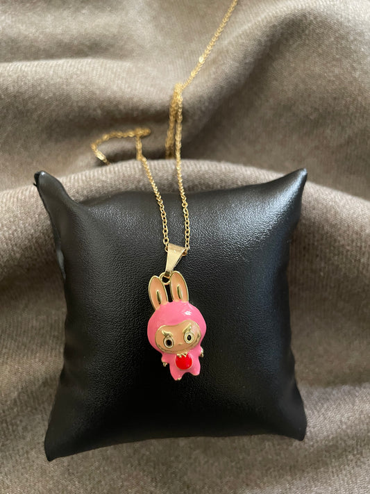 Labubu charm pendant necklace
