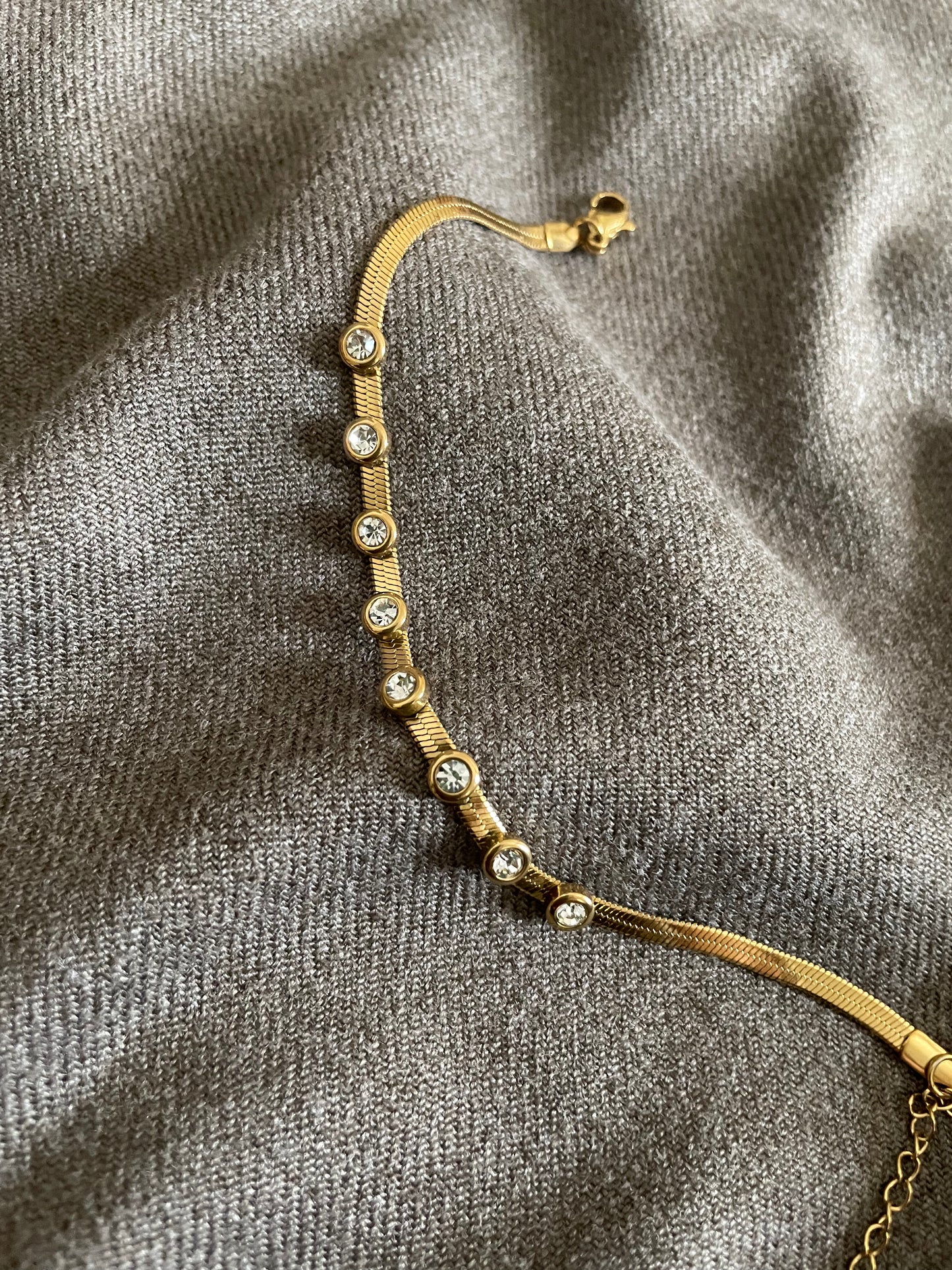 Elegant Bezel-Set Crystal Tennis Bracelet