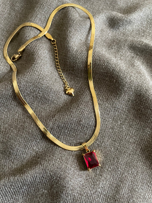 Crimson Royale Pendant Necklace