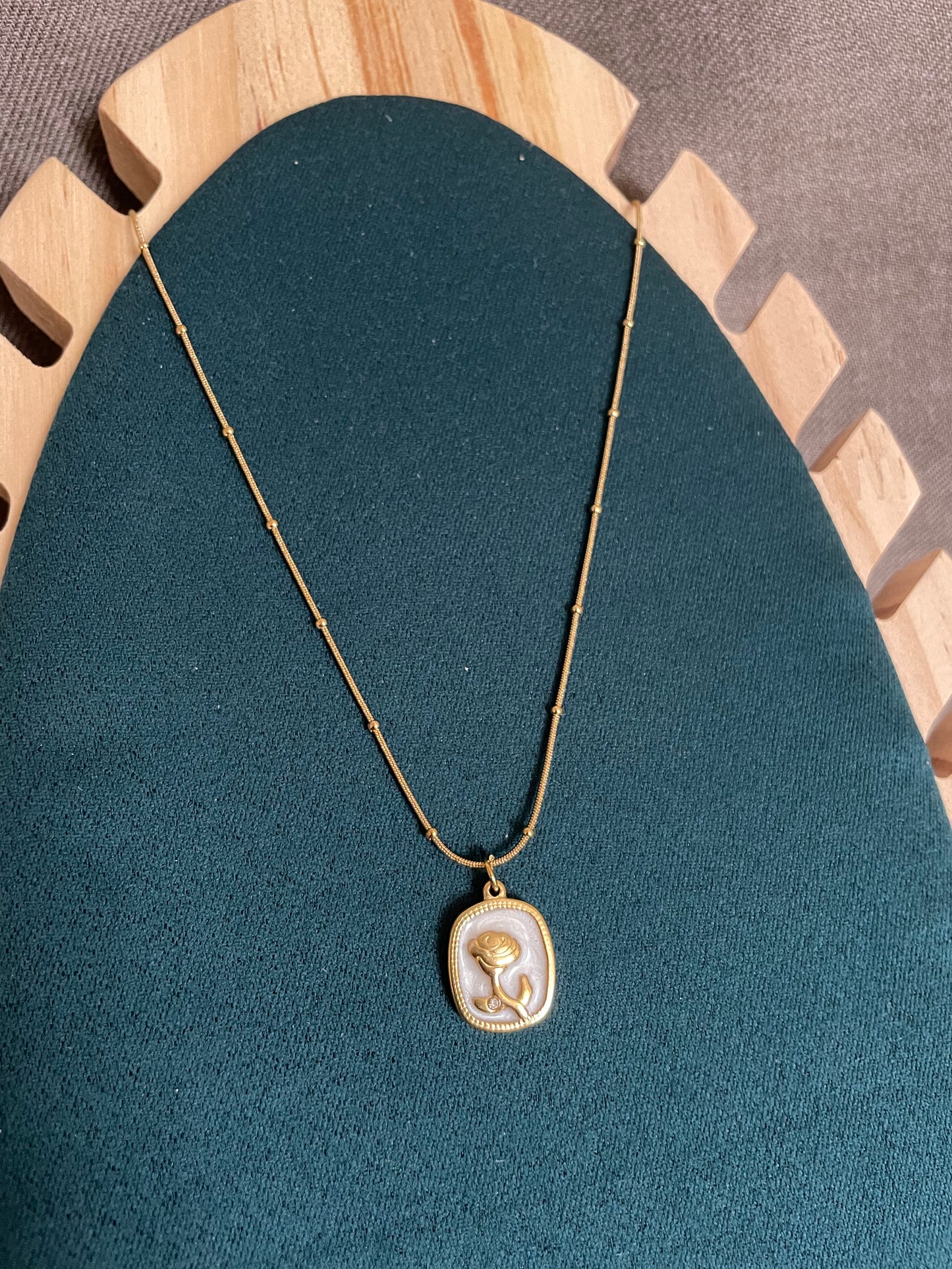 Golden Blossom Rose Necklace