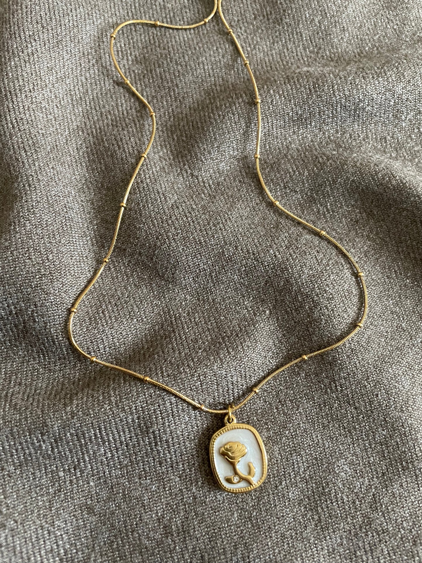 Golden Blossom Rose Necklace