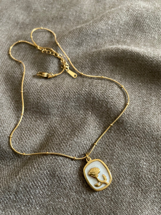 Golden Blossom Rose Necklace
