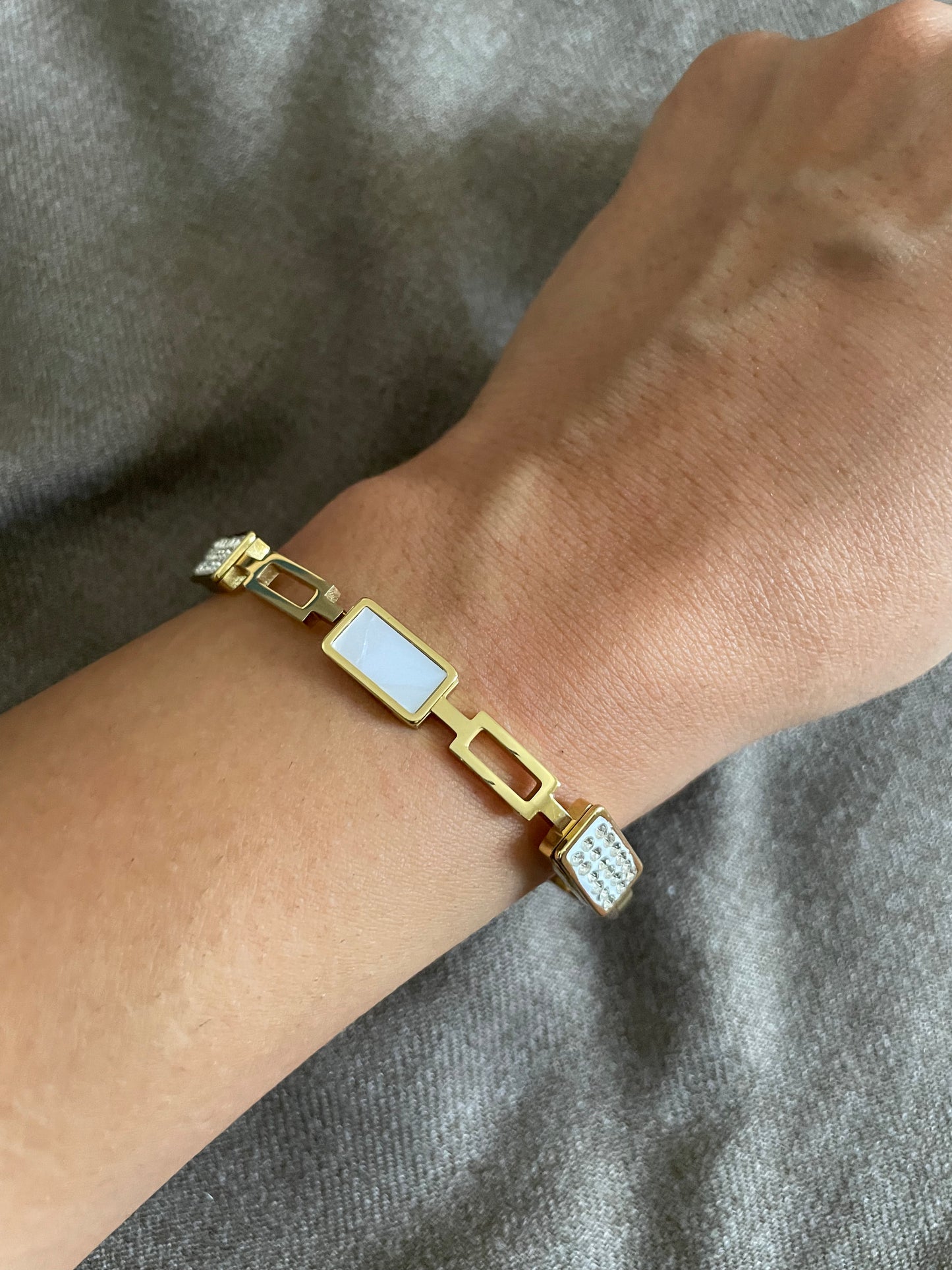 Geometric Crystal Link Bracelet
