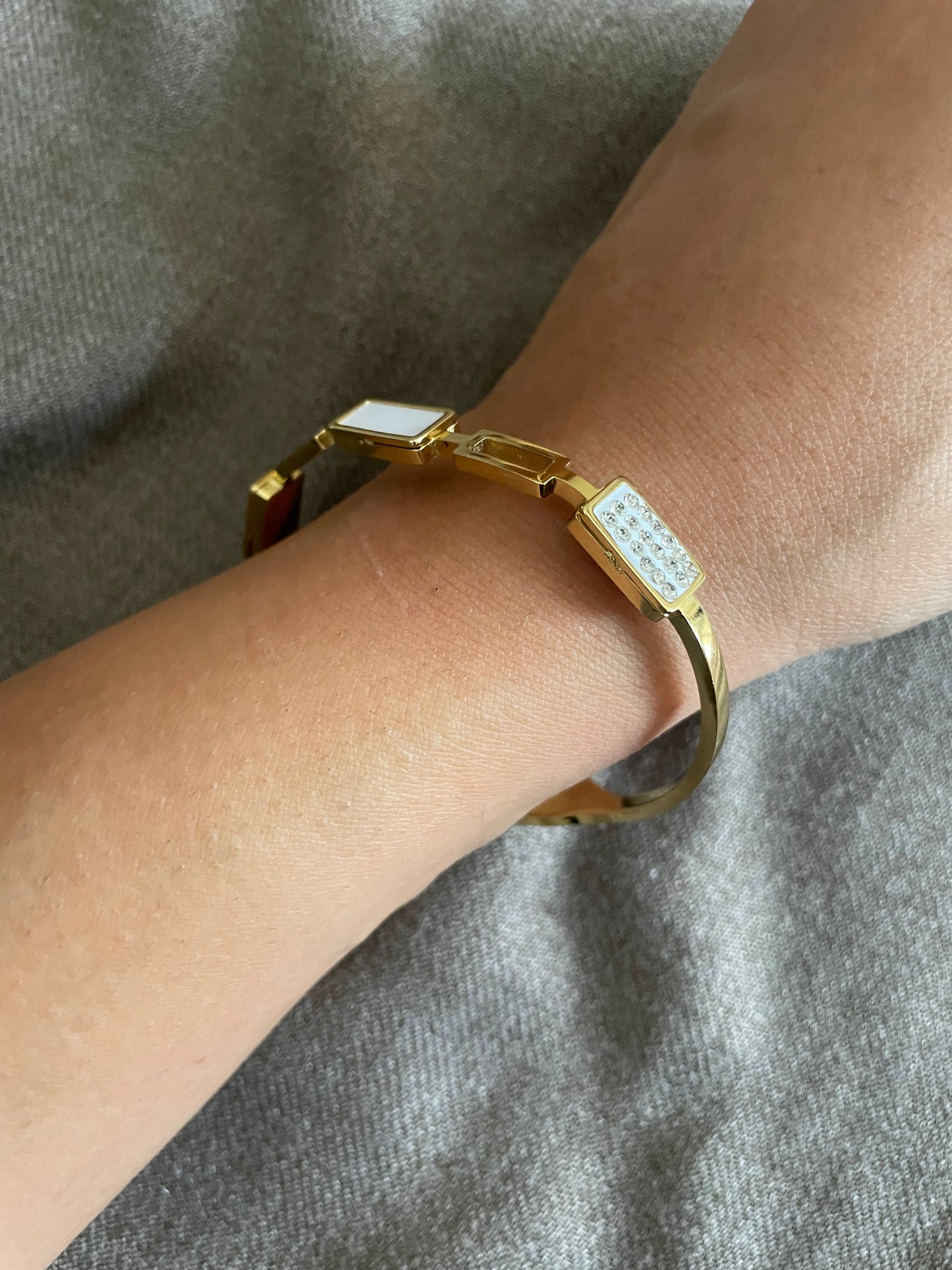 Geometric Crystal Link Bracelet