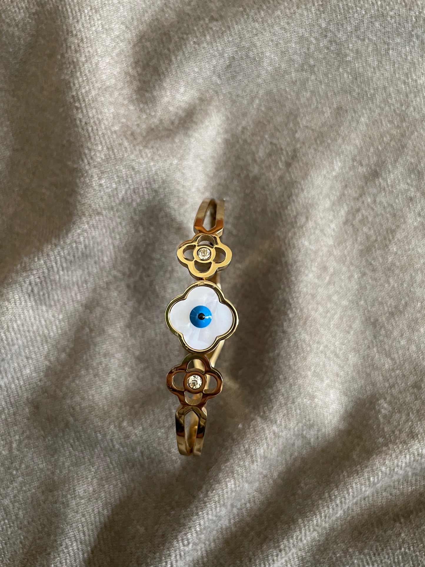 Lucky Clover Evil eye Bangle
