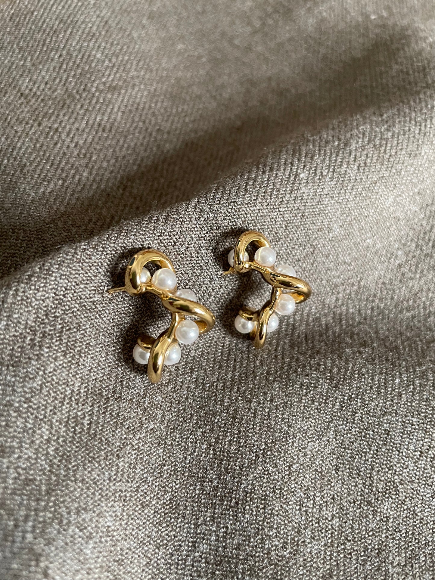 Whimsical Pearl Loop Studs