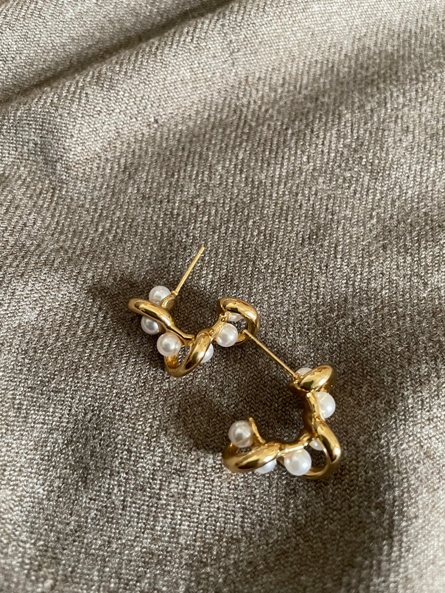 Whimsical Pearl Loop Studs