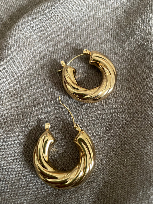 Bold Chunky Swirl Hoops