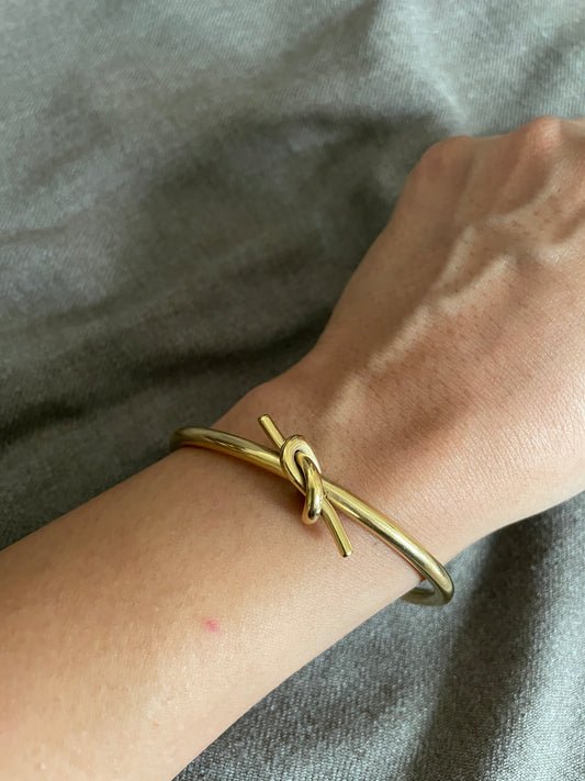 Golden Knot Open Bangle