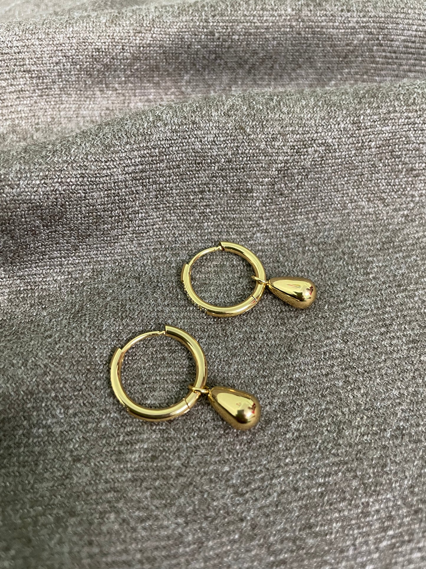 Teardrop Charm 2 in 1 Huggie Hoops