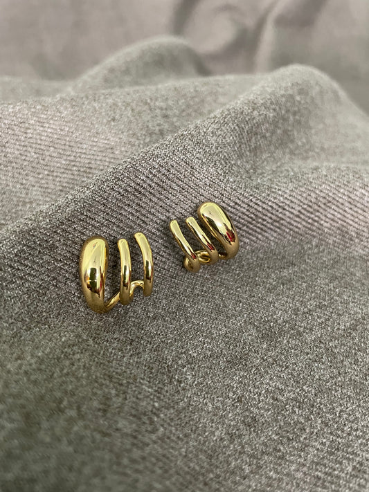 Modern Bold Triple Hoop Earrings