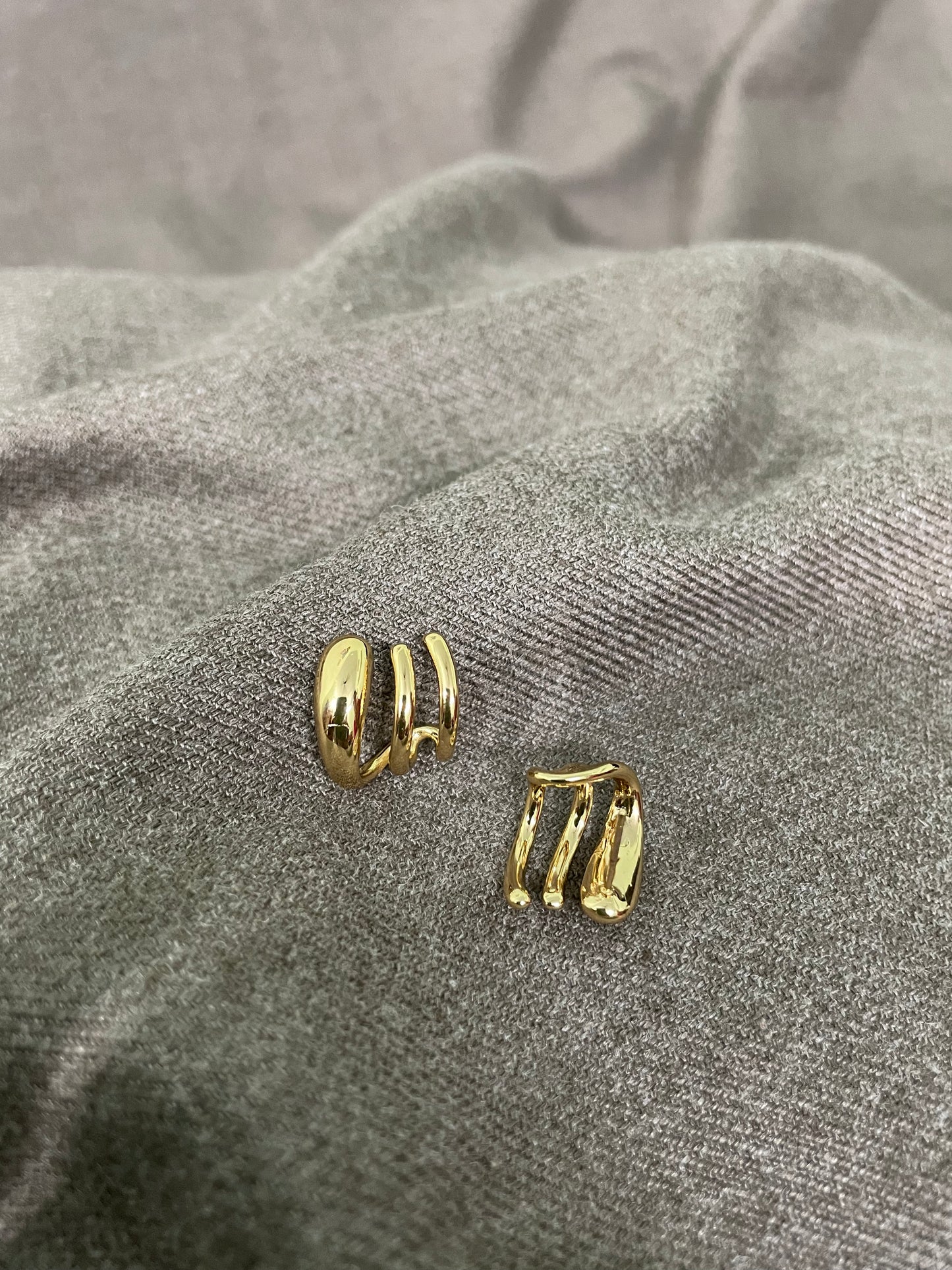 Modern Bold Triple Hoop Earrings