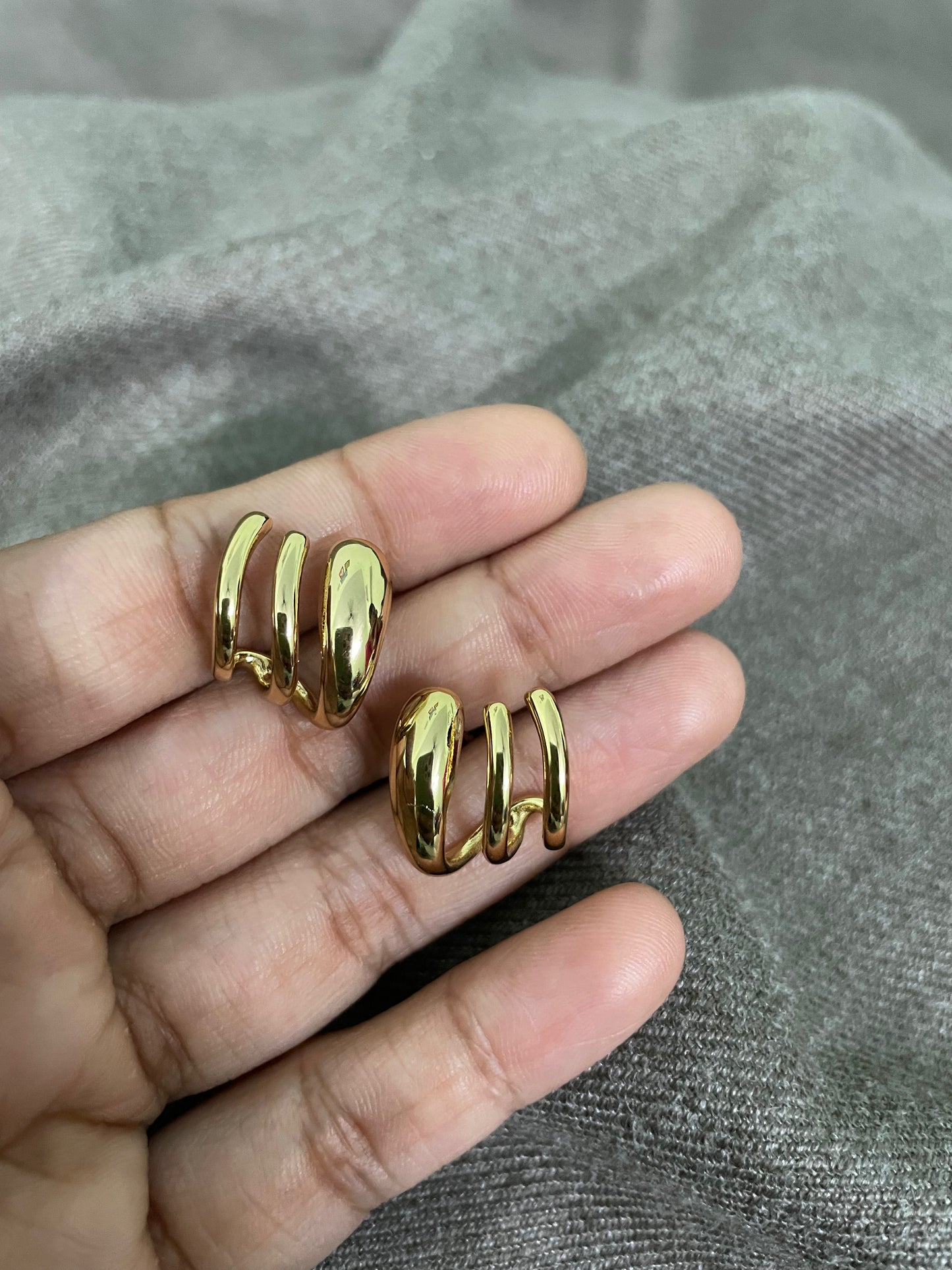 Modern Bold Triple Hoop Earrings