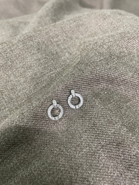 Crystal Circle Drop Earrings