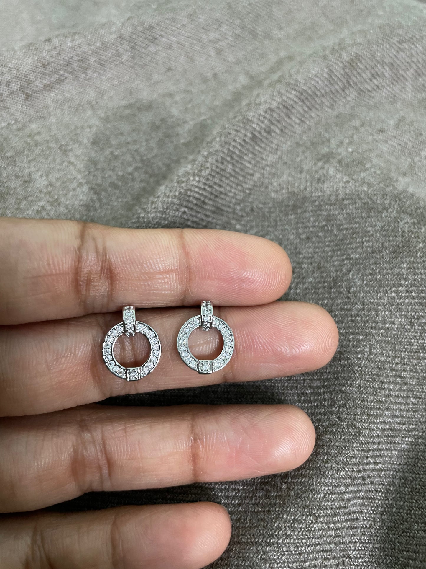 Crystal Circle Drop Earrings