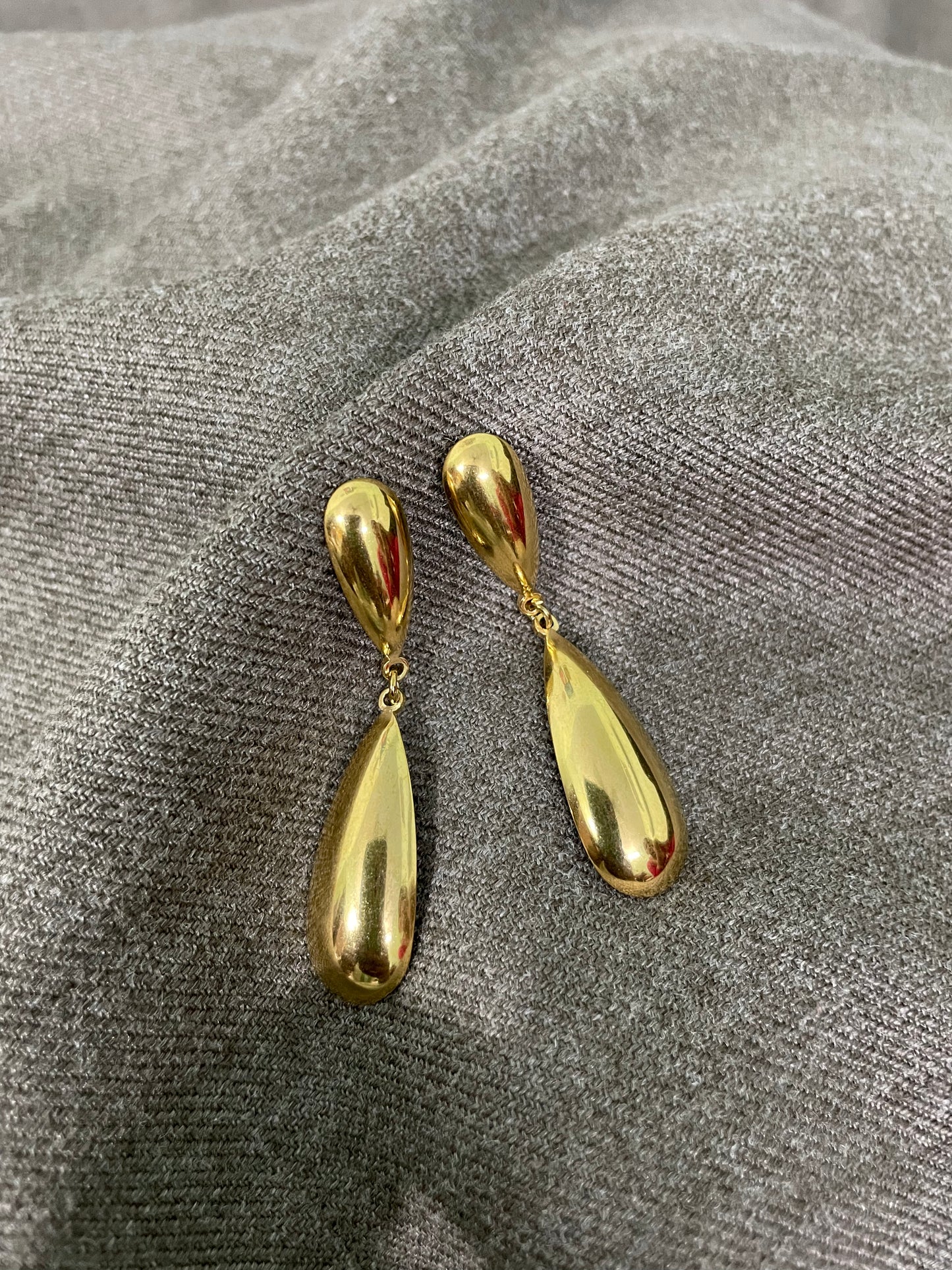Golden Teardrop Statement Earrings