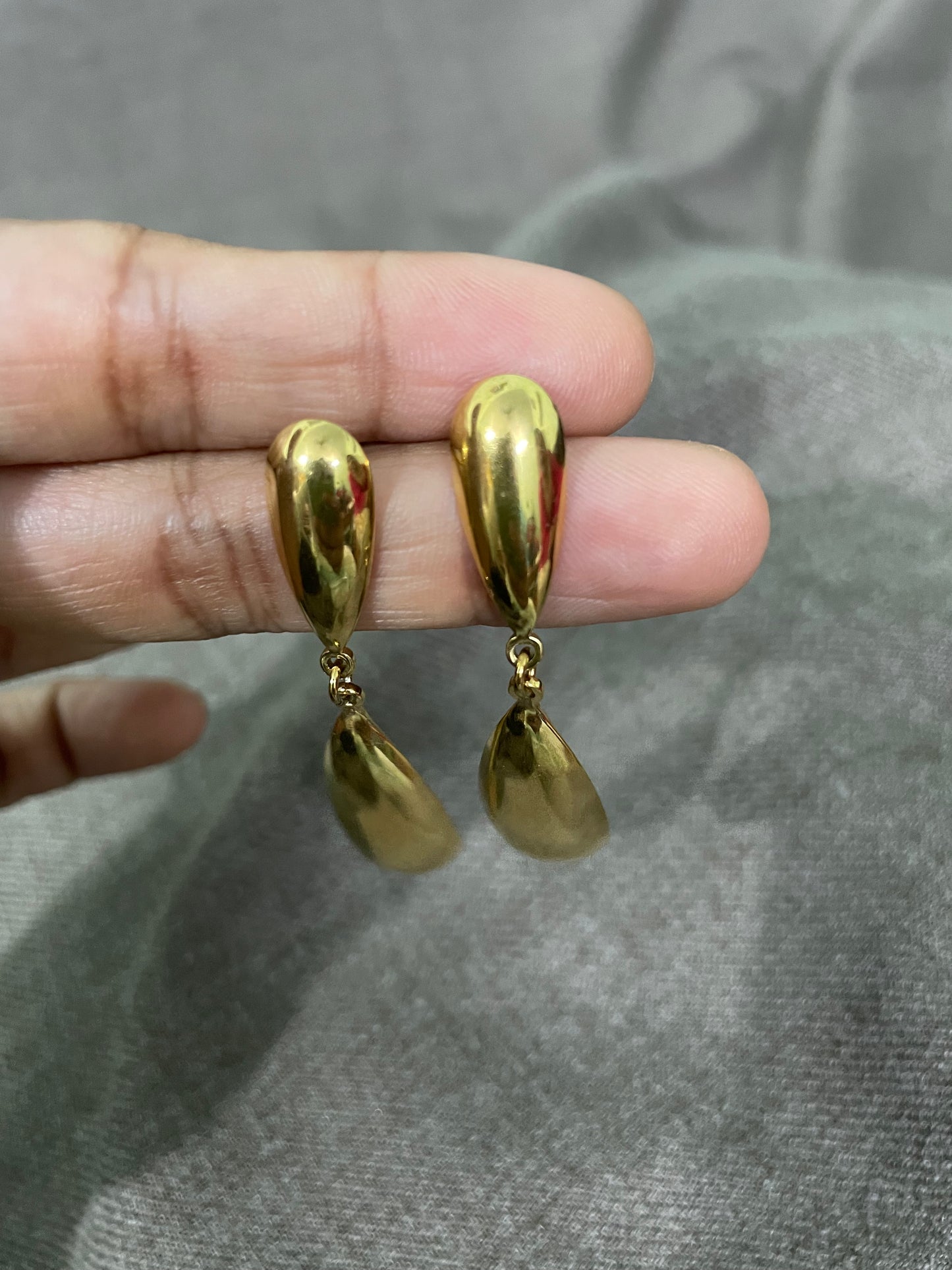 Golden Teardrop Statement Earrings