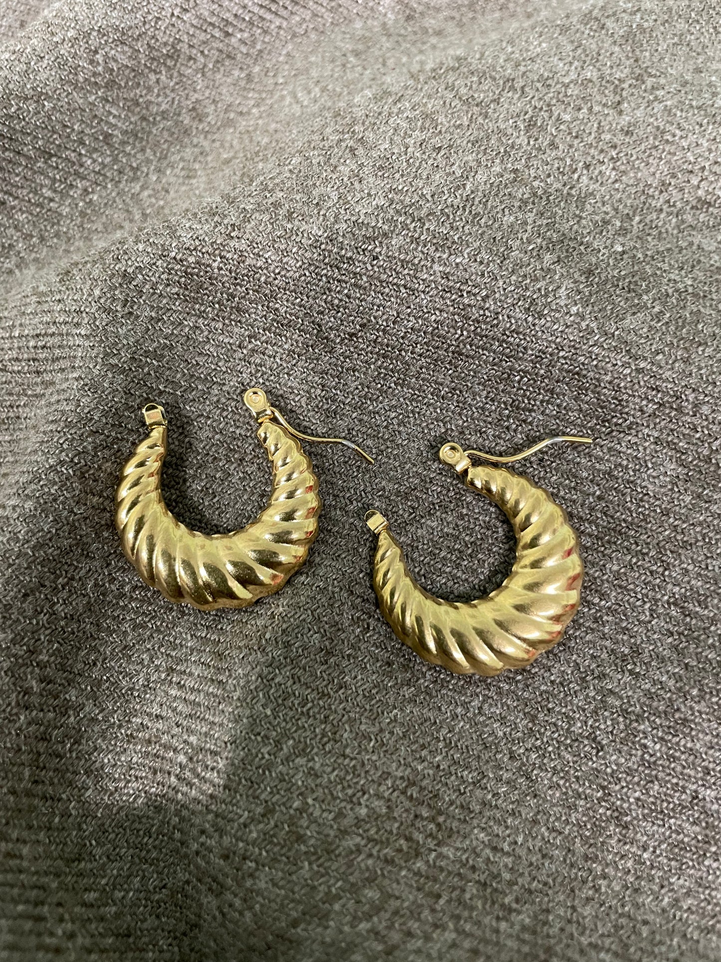Twisted Gold Hoop Earrings