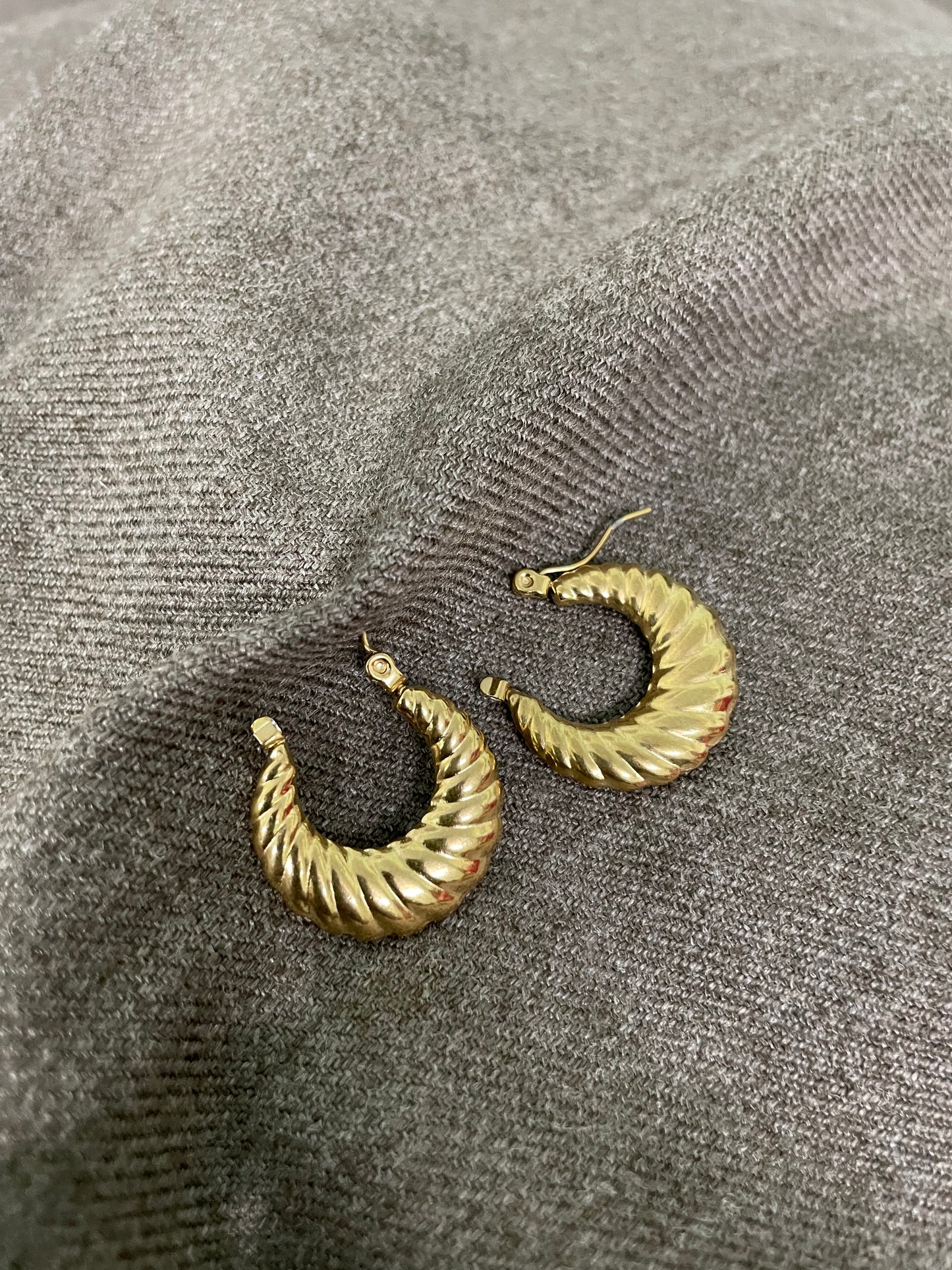 Twisted Gold Hoop Earrings