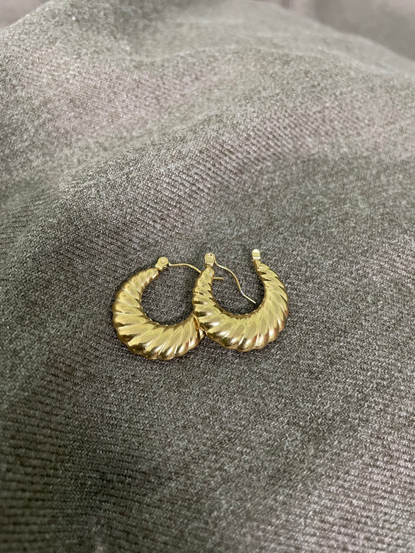 Twisted Gold Hoop Earrings