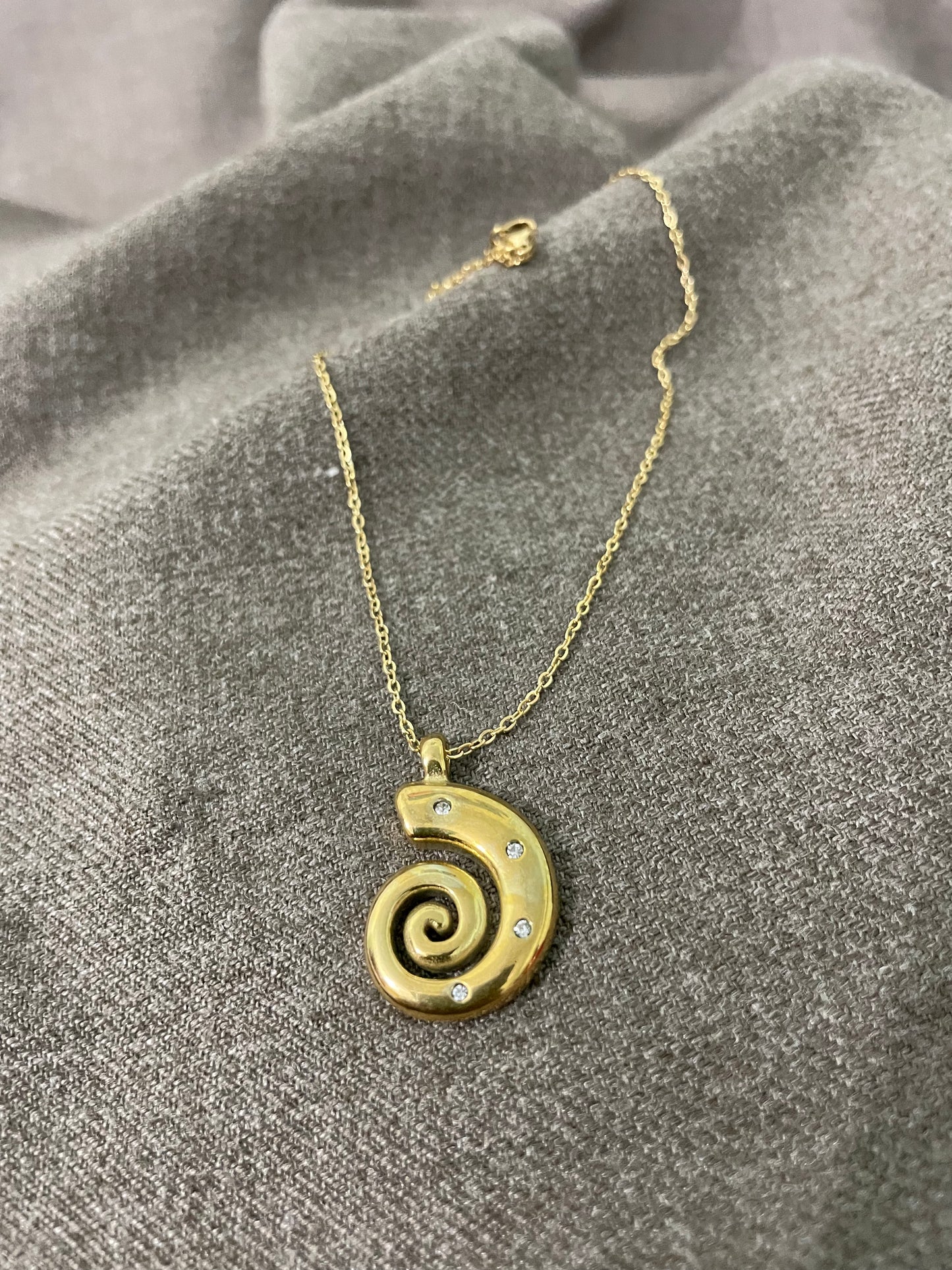 Spiral Diamond Accent Pendant Necklace