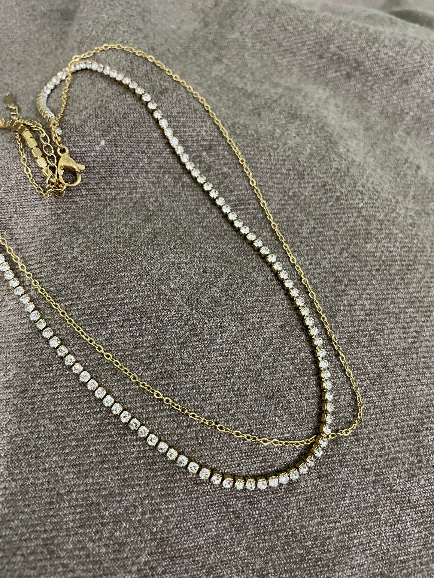 Starlit Duo Layered Tennis Necklace