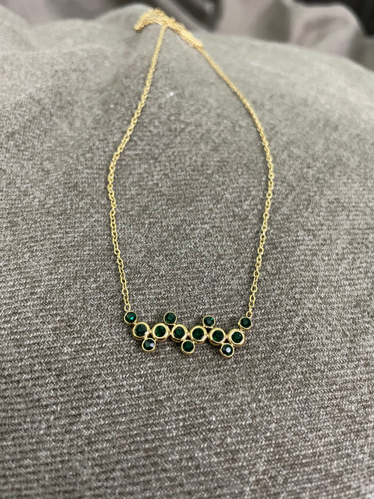 Emerald Cluster Minimal Necklace
