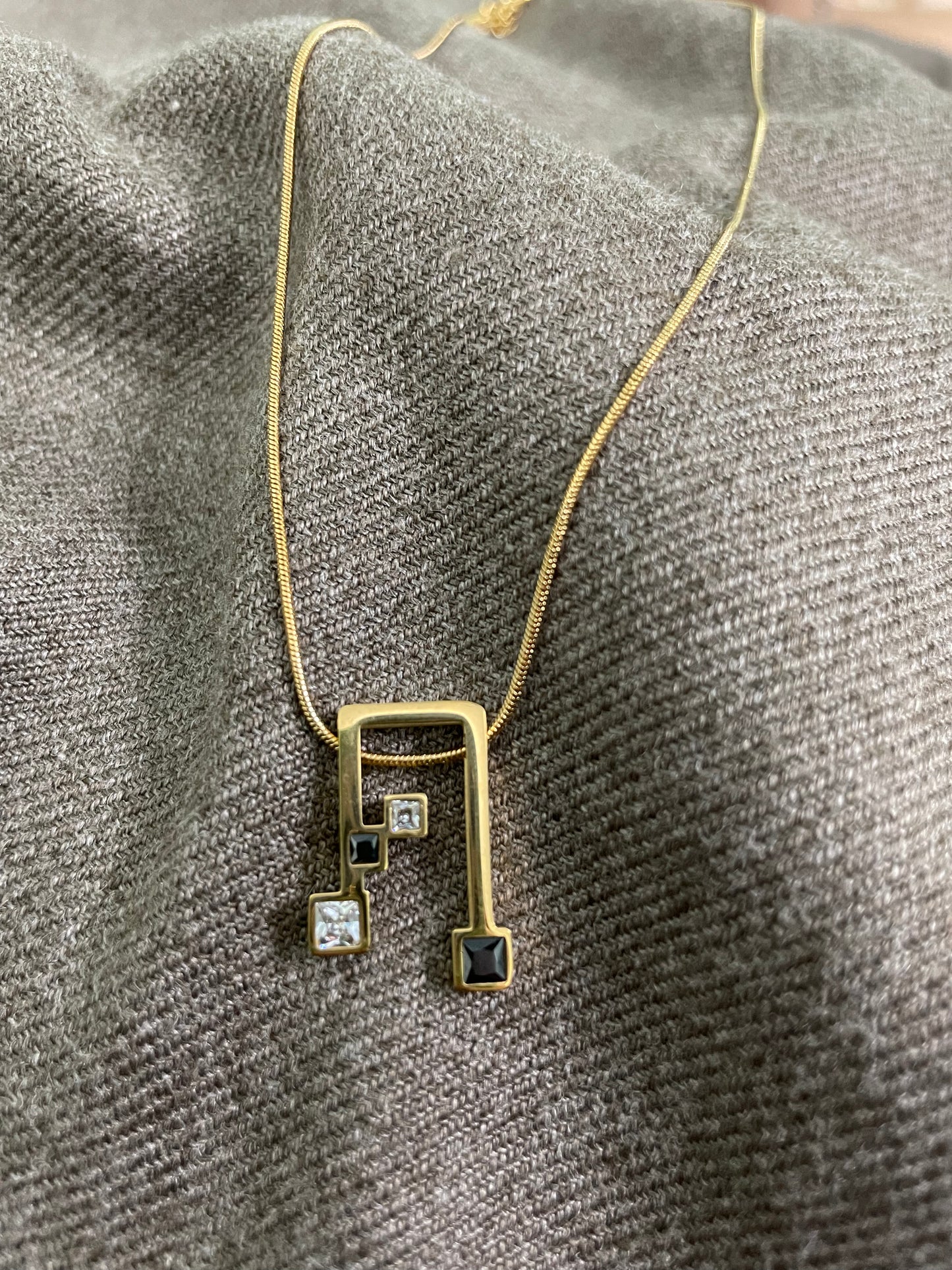Geometric Duality Pendant Necklace