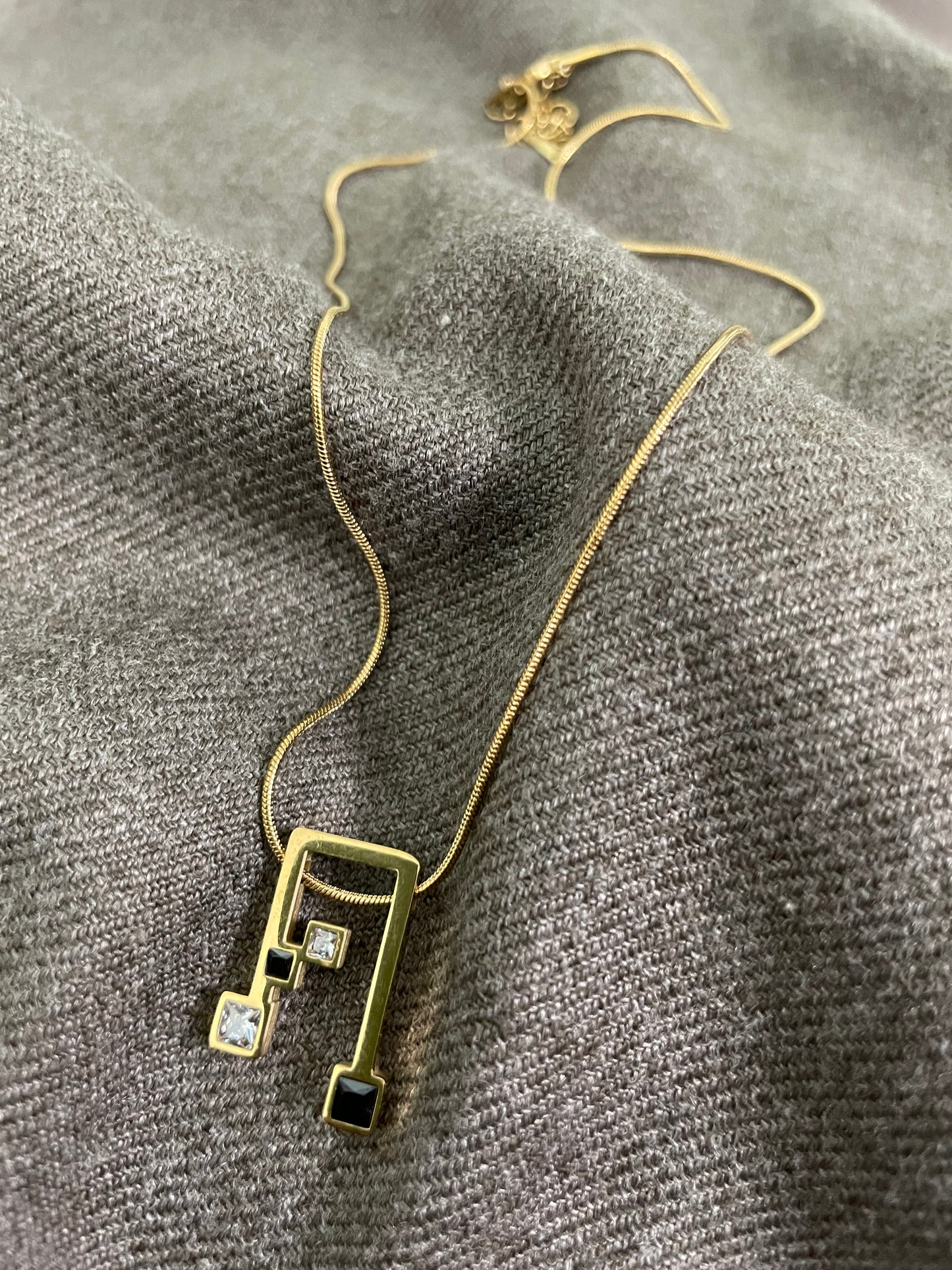 Geometric Duality Pendant Necklace