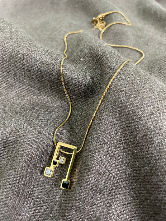 Geometric Duality Pendant Necklace