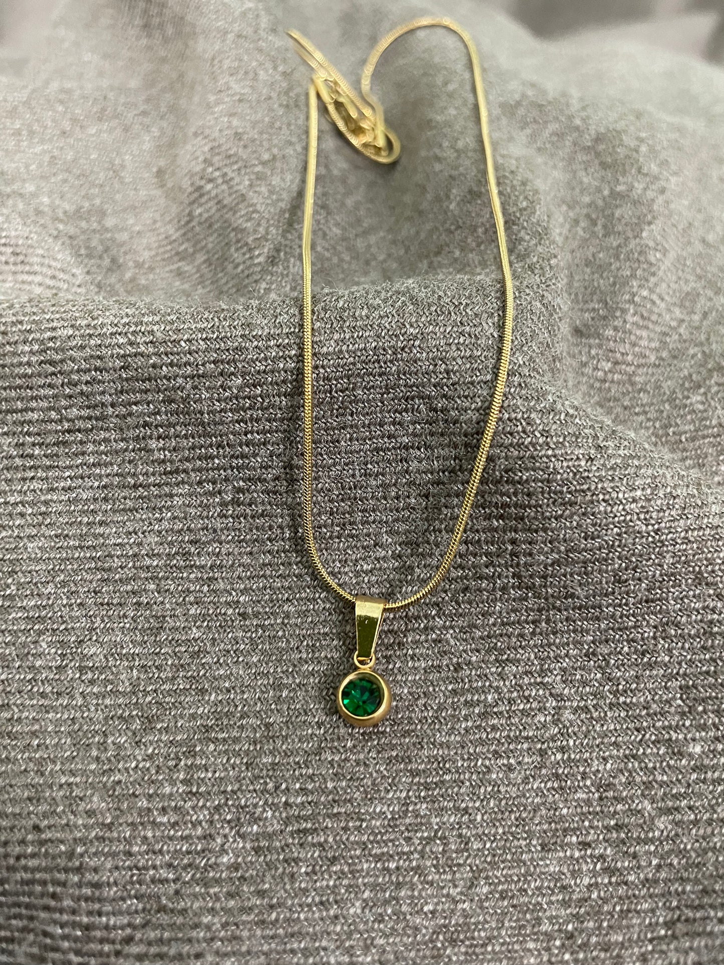Emerald Solitaire Drop Necklace